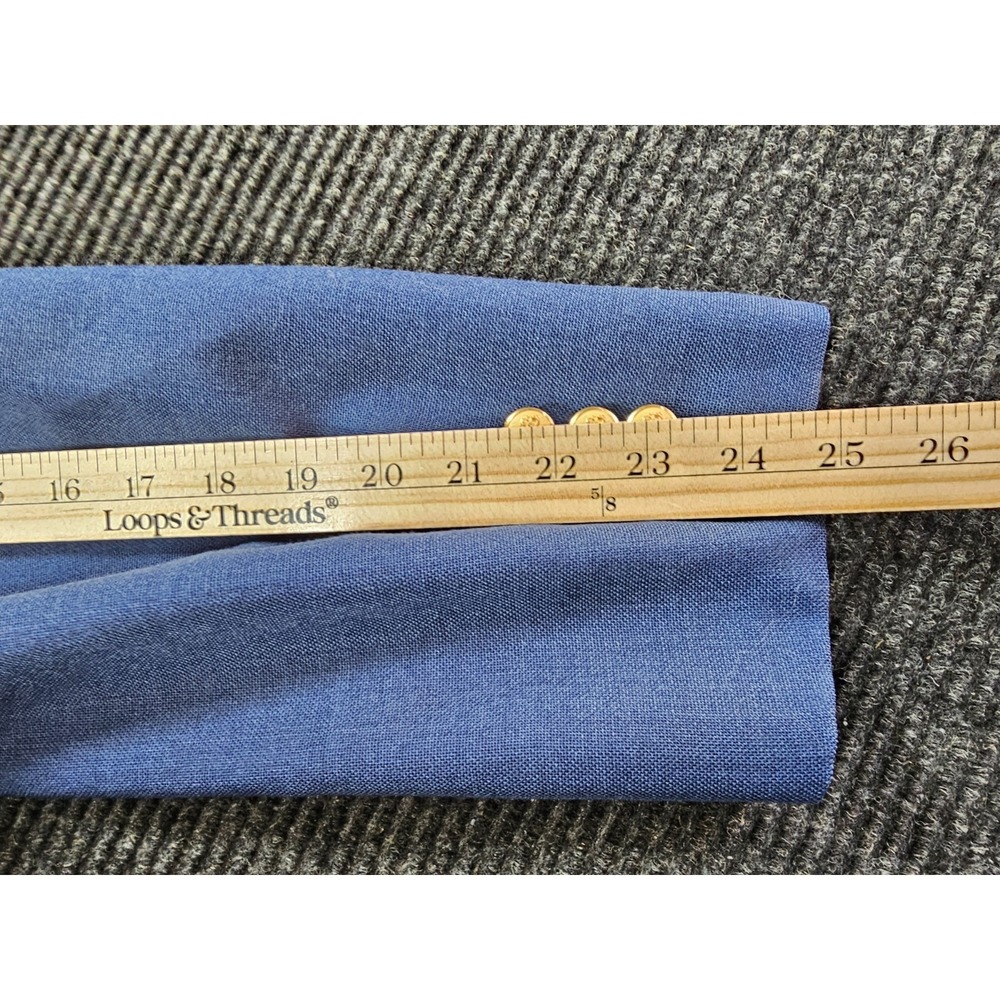Stafford Blazer Jacket Mens XL Blue Formal Business Notch Lapel 2 Gold Button - Picture 15 of 16